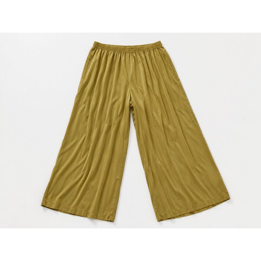 SKIMS Silk Pull On Pants Women’s 2X Wide Leg Elastic Waist Golden Olive - Picture 3 of 9